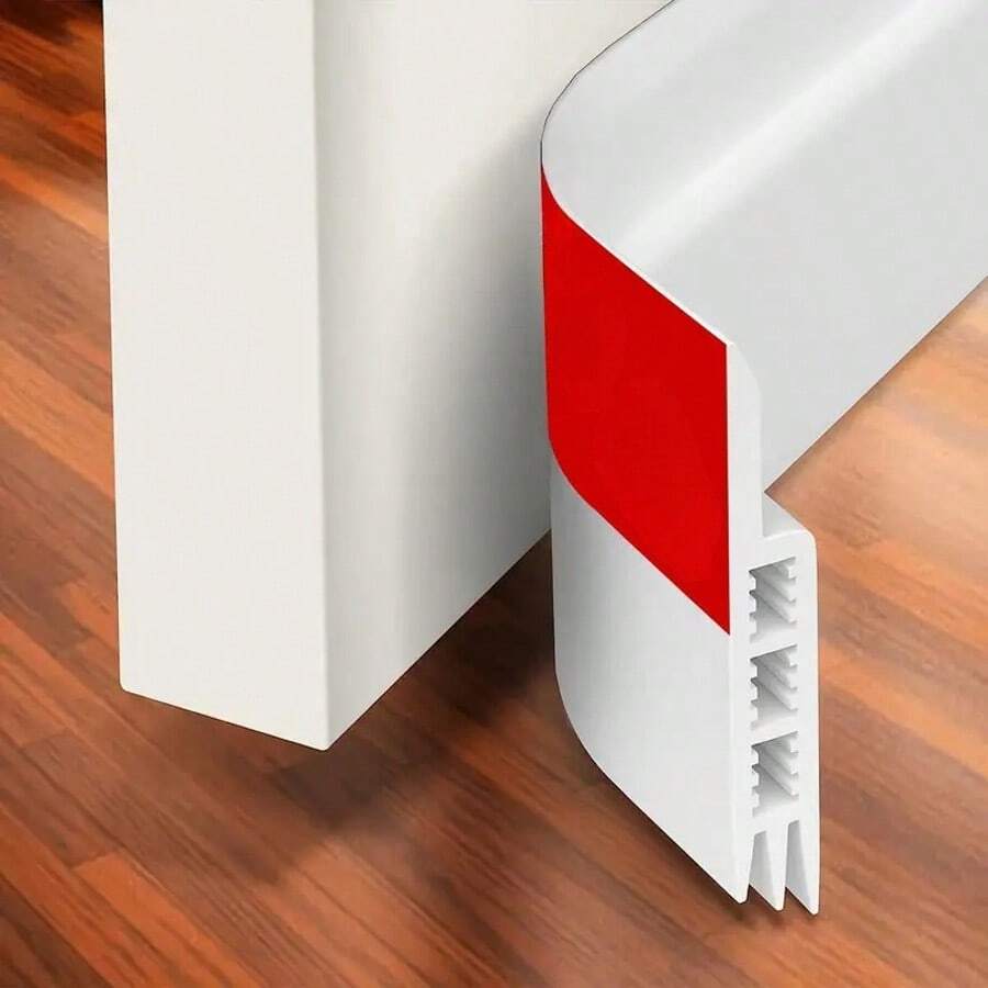 Burlete adhesivo para parte inferior de puertas con sello de goma a prueba de sonido para proteger contra corrientes de aire, polvo y ruido, y evitar la entrada de animales, ideal para puertas interiores y exteriores