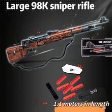 1pc 50cm 500+Pcs Plastic Bead Assembly 98K95 Style Building Blocks Gun Toy, Can Be Played And Displayed, Easter/Birthday Gift