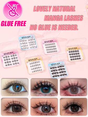24/20件自然纤细DIY仿貂皮睫毛，日韩可爱风格，漫画睫毛，仙女睫毛，0.05毫米厚度，放大眼睛，可重复使用，适合女性和初学者必备化妆工具。