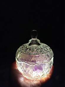 Tarro de almacenamiento con diseño de corona de cristal y estrella completa, tarro de caramelos/frutas secas para la sala de estar, tarro grande de azúcar para la cocina, joyero para regalo festivo, tarro de almacenamiento avanzado y colorido, material que inspira confianza para su uso.