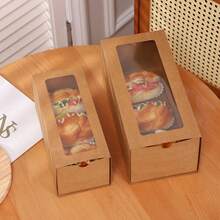 2pcs/4pcs Simple Ins Style Cake Boxes With Transparent Window & Drawer, Cake Roll Towel Packaging Bakery Dessert Boxes, Gifts & Takeout Boxes For Dessert Shop, Birthday Gifts, Large Capacity - Multicolor - View 3