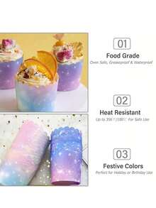 25 chiếc Giấy gói bánh cupcake thiết kế bầu trời đầy sao, Giấy lót nướng bánh cupcake, Hộp bánh nướng nhỏ, Hộp đựng bánh nướng nhỏ, Đĩa tiệc, Dụng cụ trang trí bánh, Hộp đựng trang trí tiệc sinh nhật. Túi quà tiệc cưới - Nhiều màu - Xem 3