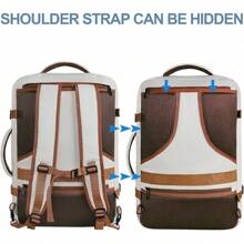 VANCROPAK Expandable Personal Item Travel Backpack For Women, 40L Airline‑Approved Carry On Underseat Bag With Luggage Sleeve, Lightweight Water‑Resistant Weekender Backpack For Business Trips, College Students, Moms, Summer Vacation, Back To School & Holiday Gift, Beige