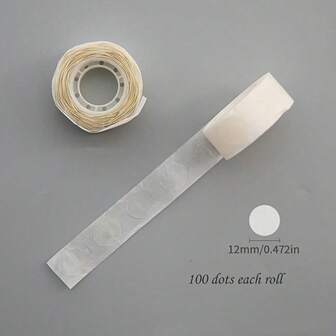 100/300/500/800/1000 颗透明气球胶水（100 颗圆点/卷）无痕双面胶带可拆卸胶点，用于节日、婚礼和派对装饰