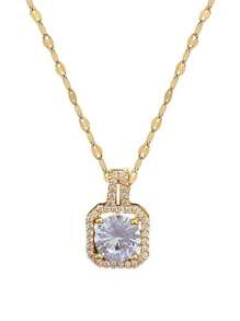 1 pieza Conjunto de joyas de lujo con circonita cúbica, que incluye collar, aretes y anillo para mujeres, regalo perfecto para el Día de San Valentín, Navidad, cumpleaños, Año Nuevo, mamá, madre, Día de la Madre