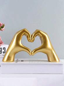Sliver Decor For Living Room Bedroom Bookshelf Coffe Table, Cute Love Finger Statues Morden Accents Aesthetic Room Accessories, Knick Knacks Home Decor For Shelves