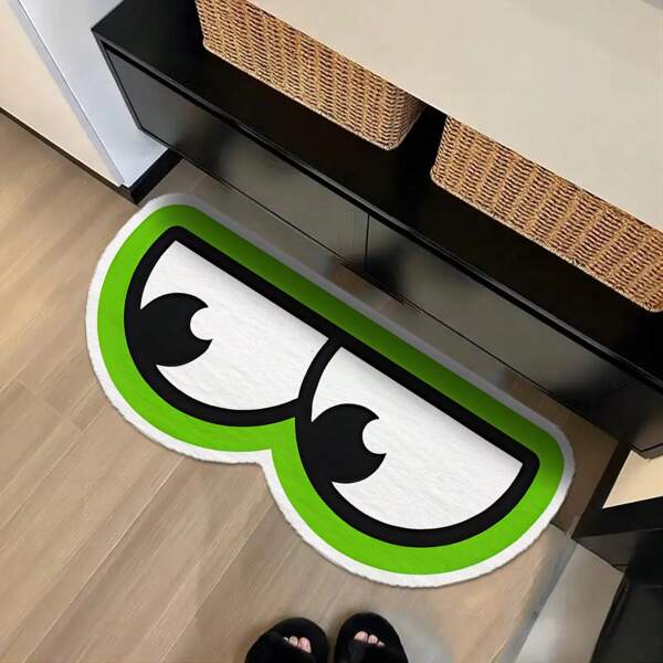 1pc Interesting Cartoon INS Style Asymmetric Eyes Area Rug, 750g Velvet + Silicone Gel Backing, Modern Creative Fluffy Soft Decorative Carpet, Suitable For Living Room, Bedroom, Entryway, Tatami, Balcony, Game Room, Boys/Girls Room Bedside