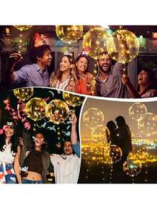 20/10/7/5/3/1 Packung Transparente BOBO Ballons, LED bunte Glitzer Hängeballon Lampen für Partys, Heimdekoration