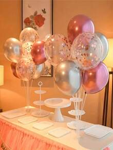 2sets 7-Hole Adhesive Balloon Column Stand For Table Decoration(72cm),Suitable For Wedding Decoration, Table Decoration, Graduation Decoration, Stage Decoration, Party Decoration And Birthday Party Decoration