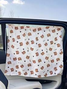 1件/2件婴儿/幼儿汽车安全座椅卡通遮阳帘，吸盘式侧窗隐私窗帘 - 彩色 - 查看 9