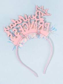 1pc Crown Happy Birthday Flowers Headband,Glitter Headband,Fashion Hair Accessories For Girl Girls Happy Birthday Party Decor Gifts - Multicolor - View 8