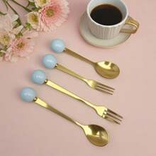 1/2/4/6 pièces Set de fourchette et de cuillère en acier inoxydable de luxe - Couverts mini élégants avec finition miroir - Idéal pour le thé de l'après-midi, les mariages, les cafés et les voyages - Cadeaux de vaisselle haut de gamme pour les femmes, les remises de diplômes, la fête des mères et les anniversaires - résistants à la rouille