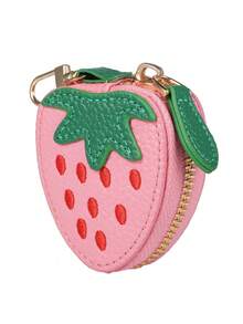 Monedero de fresa con llavero, dije de fruta 2025 Nueva bolsa de dinero compatible con Airtag para mujer, billetera mini, monedero, monedero de monedas, accesorios de coche, dije de bolso, ideas de regalo de Navidad, accesorios de bolso, cordones con soporte para identificación, accesorios de coche, dijes de bolso, accesorios de coche, accesorios de maestro, amigo, hermana