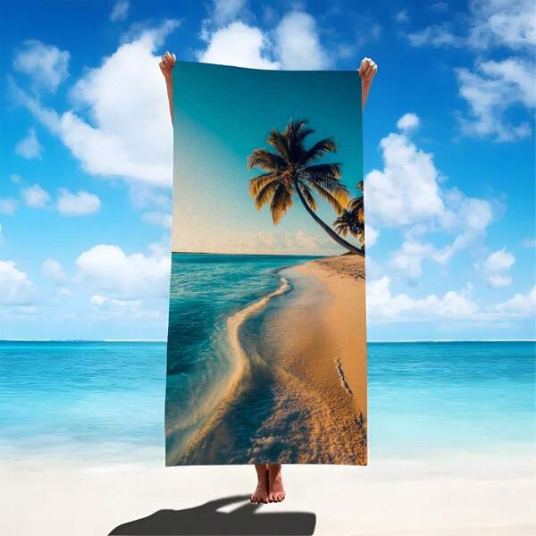 1 Piece Super Soft Microfiber Beach Towel, Quick Dry Absorbent Lightweight Towel For Beach, Bathroom, Swimming