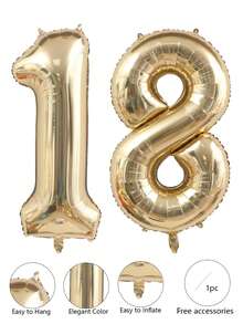 40 Inch Large 18th Birthday Number Balloon Candy Color 21st Birthday Number Balloon 1 Free Accessory 18th Birthday, 21st Birthday Party Decoration Scene Arrangement 18th 21st Photo Props - 18th Birthday - View 20