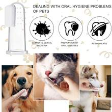 1pc Pet Finger Toothbrush Pet Toothbrush Silicone Toothbrush Puppy Cat Finger Set Brush Finger Pet Toothbrush Small Size Suitable For Dogs And Cats