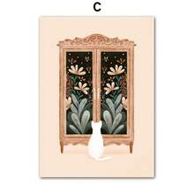 1pc Bohemian Style Fashion Girl With Floral & Leaf Illustration Wall Art Poster, Nordic Style Poster And Print For Living Room Decor, Available With/Without Frame - Multicolor - View 13