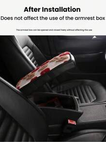 Soft Floral Car Central Armrest Pad, Comfortable Faux Fur Armrest Cover With Side Pockets For Storing Items Such As Bills, Keys, Lipstick, Fashionable And Stylish Car Interior Accessory