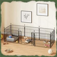 20" Tall Foldable Dog Playpen Panels With Door 8 Panels Black