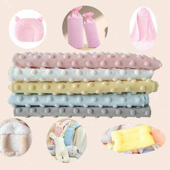 CheoNet 19,7 x 19,7 Zoll weicher Plüschstoff mit 3D-Punkten – DIY-Bastelmaterial für Decken und Kissen, nur Handwäsche, einfarbig