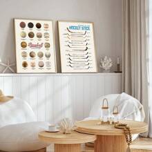 1/2 pièces Affiche murale de sport baseball et bâton de hockey sans cadre, impression sur canevas, décoration minimaliste pour chambre de garçon, salle de jeux, appartement, salon, chambre à coucher, décoration moderne pour la maison
