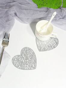 6pcs Hollow-Out PVC Anti-Slip Coasters, Easy To Clean & Wipe, Suitable For Dining Table, Holiday Banquet, Party, Bar Decoration - Multicolor - View 6