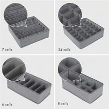 Organizador de cajón de calcetines, organizador de ropa interior, organizador de armario y almacenamiento, organizadores de soporte para calcetines, pañuelos, corbatas, cinturones (gris) para mujer, organizador de almacenamiento, esenciales de viaje, regalo de vuelta al colegio