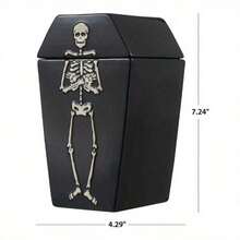 Halloween Earthenware 28-Ounce Coffin Shaped Skeleton Treat Food Storage Jar - Variant1 - View 3
