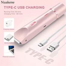 1件雙頭電動理髮器，適合女性，USB充電，多功能比基尼刮毛器與面部刮毛器，適用於身體、手臂、大腿－理想的新年與情人節禮物，精準修剪 | 不鏽鋼刮鬍刀片 - 彩色 - 查看 9