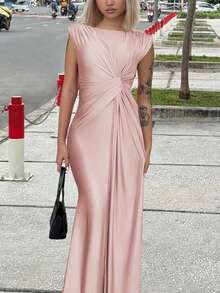 Women Summer Sleeveless Patchwork Bodycon Long Dress Sexy Elegant Party Dress Prom Outfit