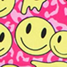 Girls Three Pieces Rose Red Smiling Face Print Bikini Set With Veil, Fashionable Holiday Style, Suitable For Swimming, Vacation, Summer - Rose Red - View 6