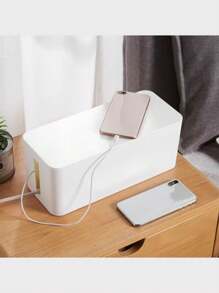 Multifunctional Nordic Style Plastic Cable Management Box, Desktop Organizer, Suitable For Wire Organization And Storage, Large Capacity For Hiding Sundries, Dustproof And Insulated Design, Suitable For Office Desks, TVs, Computers, USB Hubs And Power Strips, Space-Saving Home Organization Solution., Back To School