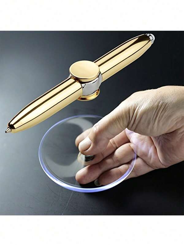 Pen With LED Light, Stress Reducer, Thinking Ballpoint Pen, Gift, Anti Stress Anxiety,Spinning Fidget Pen Fidget Ballpoint Pen Metal Writing Tool Practical Pen Stress Reducer Ballpoint Pen With LED Light