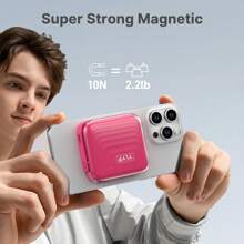 YLYP Slim Mini Pocket Magnetic Compact Power Bank, Caricabatterie portatile senza fili da 5000mAh, compatibile con Mag-Safe, ricarica rapida PD da 22,5W per iPhone 16/15/14/13/12 Pro/Pro Max/Plus/Mini