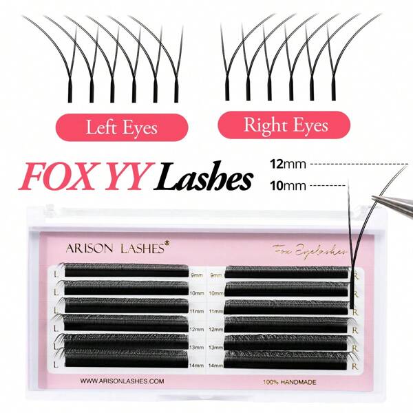 ARISON FOX YY Sztuczne rzęsy na Boże Narodzenie 9-14 mm MIX Długość Rzęsy w paski Rzęsy dla kota Szpulki Narzędzia do makijażu rzęs