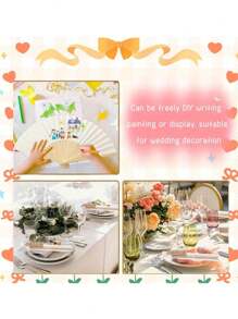 Set da 15 pezzi: ventagli pieghevoli in legno con busta regalo e biglietto di ringraziamento (5 biglietti di ringraziamento, 5 ventagli pieghevoli a mano, 5 buste regalo). Decorazioni per festa single, addio al nubilato, ventagli pieghevoli in bambù per damigelle d'onore, accessori per foto di festa, regali per damigelle e decorazioni per matrimoni, regalo di matrimonio. Adatto per raduni ed eventi, accessori estivi, ventagli pieghevoli da donna