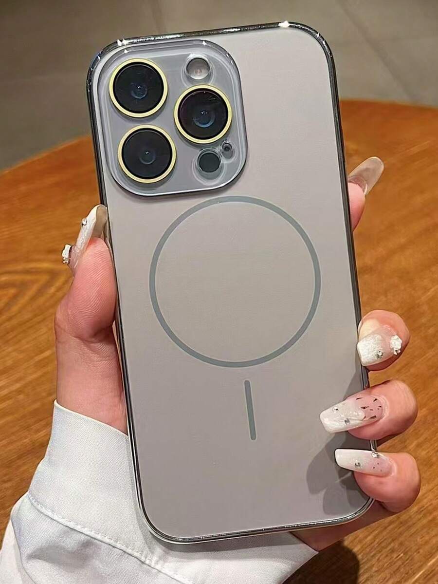 Luxury Double Color Magnetic Phone Case Compatible With IPhone 16 15 14 13 12 Pro Max 11 Magnetic Wireless Charge Lens Protection Back Cover - Grey - View 1