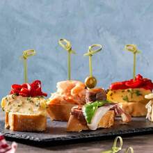 200 件/套 12 厘米青花瓷图案水果串，装饰签，适用于派对、生日、婚礼、户外场合 - 青碧色 - 查看 9