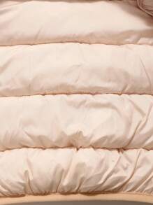 全新樱桃印花夹棉夹克外套，男童女童保暖秋冬上衣，幼儿婴儿夹棉派克大衣外套 - 杏色 - 查看 6