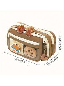 Capybara Cartoon Pencil Case Large Capacity 10-Piece Stationery Set With Stickers, Keychains , Brooches, Cute Kawaii School Supplies For Students, Teens - Nhiều màu - Xem 5