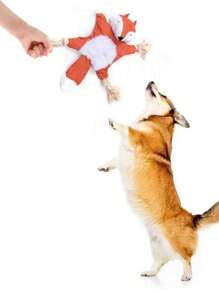 1pc Pet Sound Emitting Toy Fox With Squeaker Suitable For Small And Medium Dogs To Play