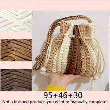 300g/90m 100% Fil de t-shirt en polyester, tissu élastique pour les chemises au crochet, fil de tissage épais fait main, utilisé pour le crochetage de sacs/paniers/tapis, la décoration d'intérieur, les artisanat fait main (les produits de crochet finis doivent être faits à la main)