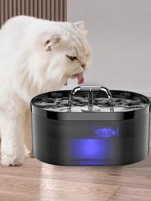 2.2升自动猫咪饮水机，配备超静音水泵和活性炭过滤器，适用于猫、狗及多只宠物（黑色，2.2升） - 彩色 - 查看 3