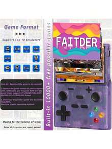 La consola de videojuegos retro XGB35 cuenta con una pantalla IPS de 3,5 pulgadas, más de 15.000 juegos, 64 GB de almacenamiento interno (ampliable a 128 GB), conectividad de TV y un micrófono HD, lo que la convierte en un gran regalo. - Negro - Ver 3