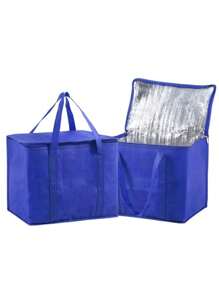 1Pc Portable Lunch Insulated Cooler Bag Folding Insulation Picnic Ice Pack Food Thermal Bag Drink Carrier Insulated Bags Beer Foil Food Bag Outdoor Camping Travelling BBQ Catering Materials Zipper Bag Picnic Folding Insulated Bag