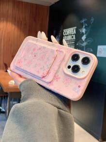 Modischer und exquisiter Herz-förmiger Karteneinschub--Hülle, rosa ideal für Mädchen, bietet Schutz und einzigartigen Druck-Stil, geeignet für 11/12/13/13promax/14plus/14promax/15plus/16plus/16promax/15promax XR XSM