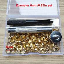 100 zestawów 6/8/10mm przelotka metalowa mix z wzorem przelotka narzędzia zestawy okrągłych pierścieni do majsterkowania skórzanego rzemiosła naprawa obuwia torba odzież pasek kapelusz akcesoria