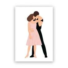 1 pièce Affiche et impression du film Grease Dansant, tableau mural moderne et drôle, peinture sur canevas minimaliste et abstraite de Pulp Fiction, décoration murale avec cadre facultatif