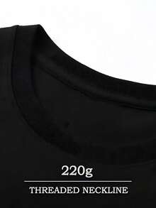 Dise?o de ilustración fantástica con figura flotante,Camiseta casual de cuello redondo y manga corta con estampado,adecuada para uso diario en primavera y verano,unisex - Negro - Ver 3