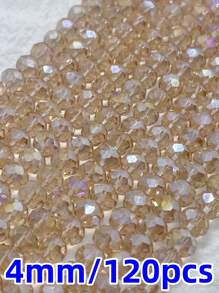 Confezione di perline distanziali sfaccettate in vetro di cristallo d'Austria con sfumatura color champagne da 4/6/8 mm, perline a rondella per la realizzazione di gioielli, braccialetti, collane, orecchini e accessori fai-da-te